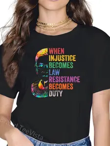 100% Cotton When Injustice Becomes Law Resistance Becomes Duty RBG Quot T-Shirt