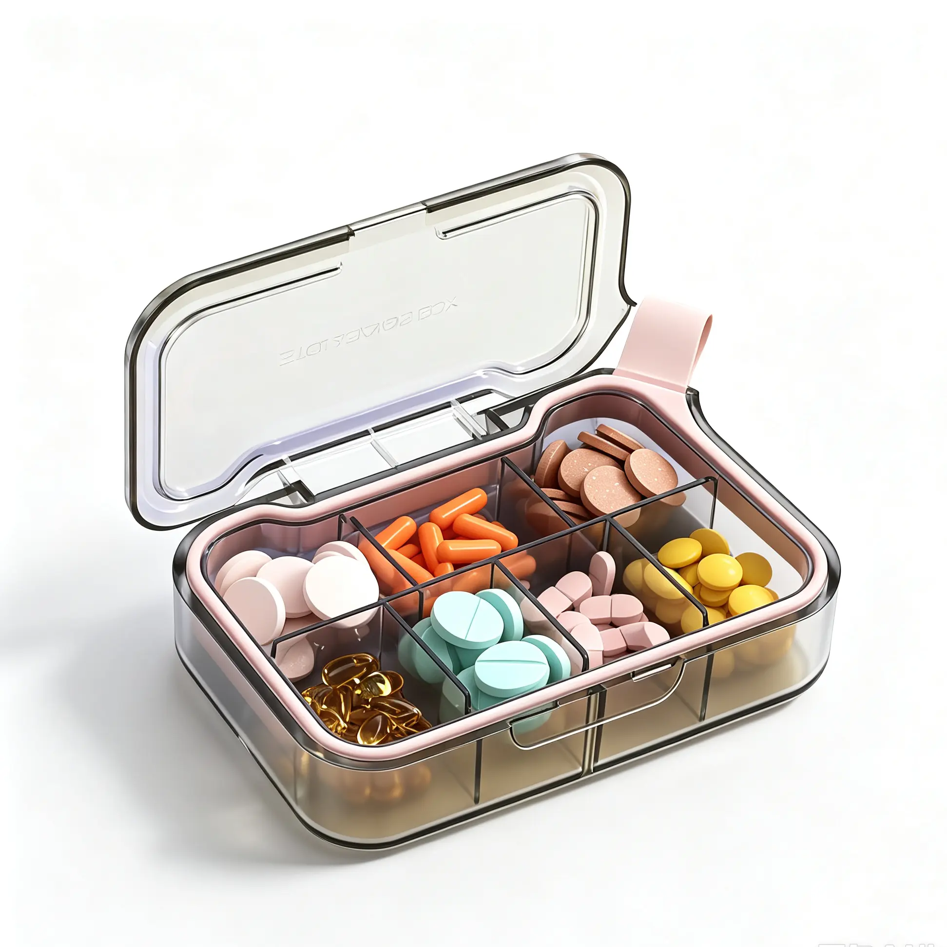 7-compartment pill box, portable pill organizer, pills organizer case,weekly 7-day mini portable pill box, medication storage box,pill organizer case