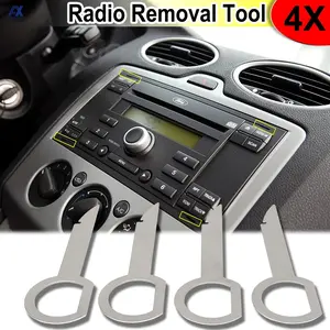4-Piece Radio Removal Tool Set, Automotive Repair Tools, Compatible with Volkswagen Audi Ford Mercedes Skoda Car Audio Installation Tools