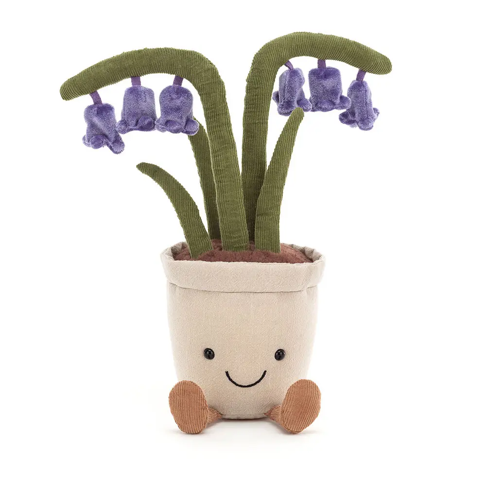 Jellycat Amuseable Bluebell Plush Toy - Potted Flower Shape Stuffed Animal, Potted Plant Desktop Decor
