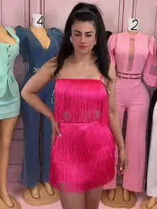 Fringe Mini Skirt And Crop Top Set