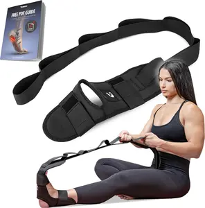 Foot &  Stretcher with Adjustable Padded Stretching Strap for Plantar Fasciitis, , Heel Spurs and Achilles   - Yoga  Stretch Strap Velcro for Flexibility