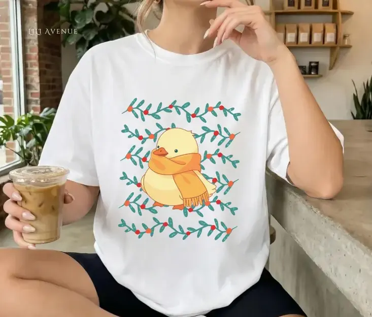 Christmas Tee Xmas Party Crew Tshirt Holiday Winter Cartoon Shirt Holiday Themed Shirts Cute Christmas Tops Christmas Gift