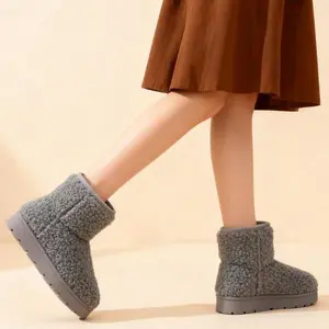 Women's Snow Boots 2025 New Style Winter Warm Lined Thickened Anti-Slip Comfortable Versatile Short Boots Cloth Material