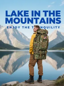 Emergency Escape Bag 100L Big ForestBugout Bags 600D Oxford Fabric Camouflage Waterproof Breathable Travel Bag Rugged Durable Men's Camouflage Backpack for Hiking Camping Hunting 72 Hour Emergency Escape Bag