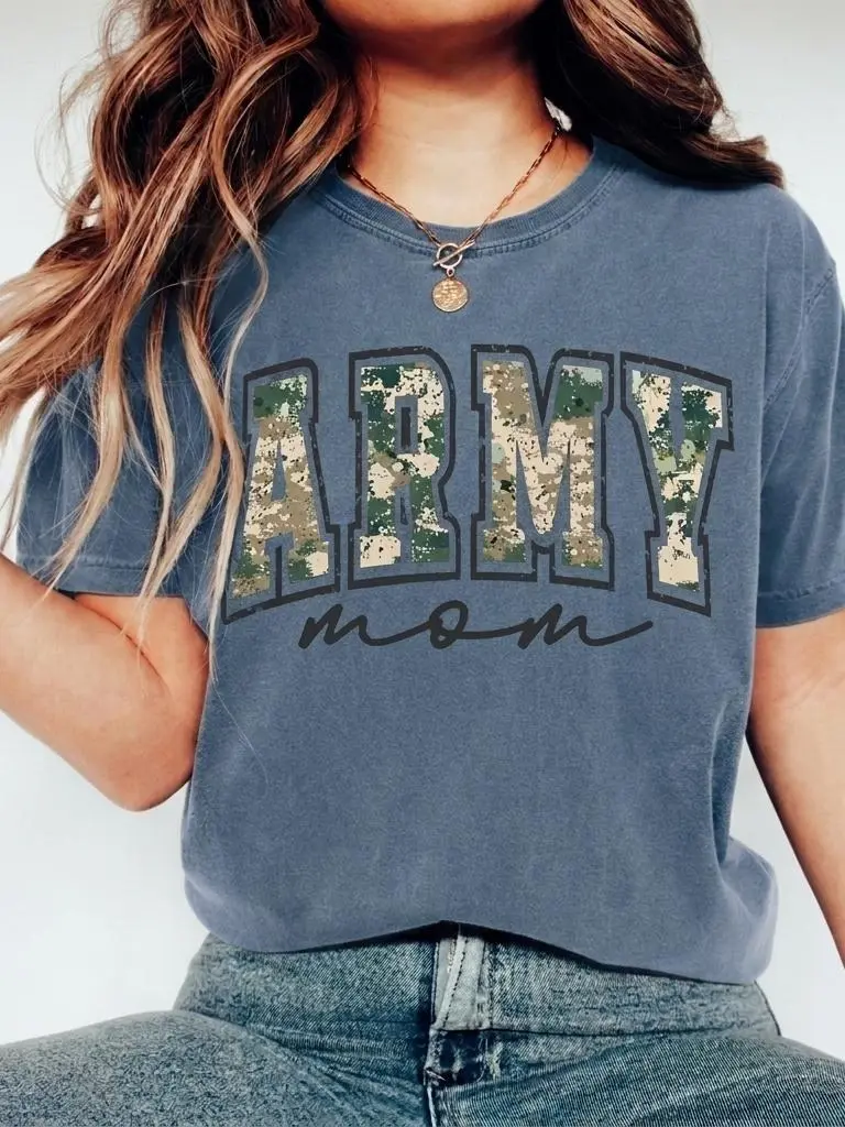 Army Mom Dad Shirt, Military Parent Graphic Tee, Camo Army Family Support Comfort Colors Shirt for Men Women