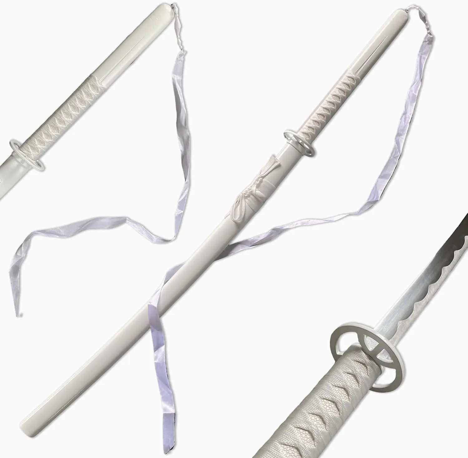 Kinstore 41" Zanpakuto Katana Kuchiki Rukia Wood Samurai Sword Katana for Cosplay Props Replica