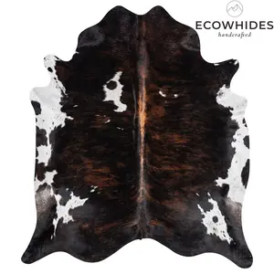 Dark Tricolor Cowhide Rug