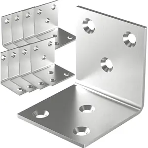 20 count Stainless Steel Angle Bracket, 2"x2"x2" Heavy Duty L Brackets for , 50MM 2Inch Wide Corner Brackets Metal Corner Brace 90Degree L Shape Bracket for Wooden Frame Bed Furniture Bookshelf