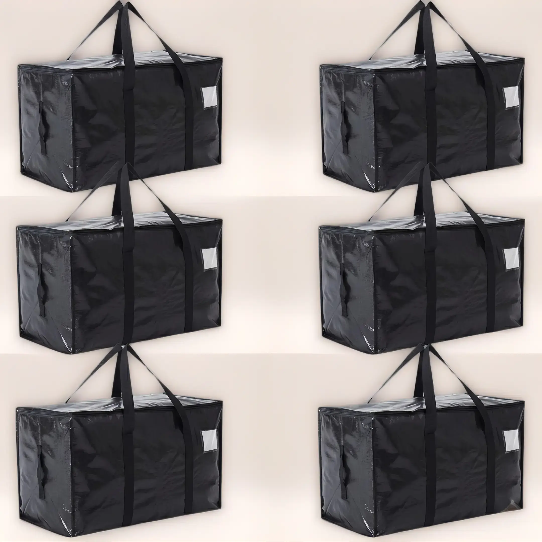6-Pack Extra-Large Moving Bags with Reinforced Handles — Heavy-Duty Storage Totes for Clothing & Moving Supplies | Foldable, Ideal for College Dorms, Storage, Back-to-School Packing, and Clothing Organization Set Multicolor Organizer perfect