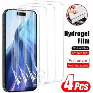 4-Pack HD Water Gel Screen Protector Film, Compatible with iPhone 17 Pro Max to 11 & Upwards, Soft Tpu Material, Full Coverage, Anti-Scratch, Bubble-Free Application