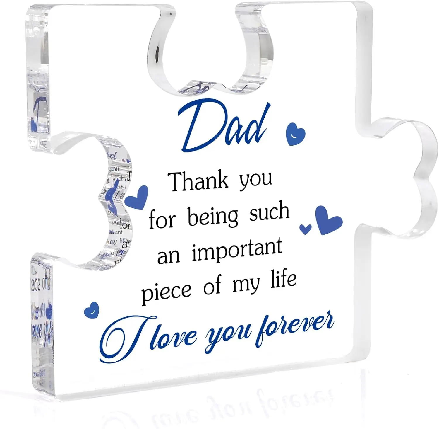 Fathers Day Gift Birthday Gifts for Dad Gifts Acrylic Plaque Puzzle Piece Shaped Decor for Dad Retirement Easter Christmas Thanksgiving Day Gift Idea from Daughter Son for Stepdad Gift Father in Law