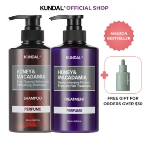 [KUNDAL] Honey & Macadamia Shampoo & Conditioner Set (16.9 fl oz each) – Moisturizing, Frizz Control Care for Dry & Frizzy Hair, Sulfate-free, Long-lasting Scent, Daily Haircare