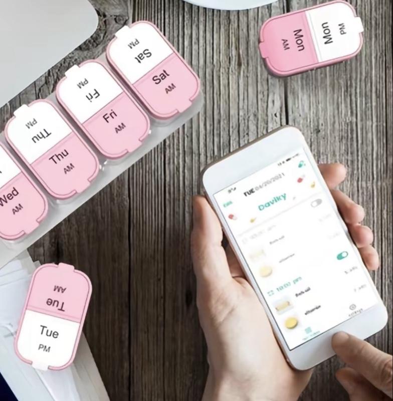 Daily Pill Storage Box, 7-Day Large-Capacity Morning and Afternoon Pill Organizer for Home, Office and Dormitory