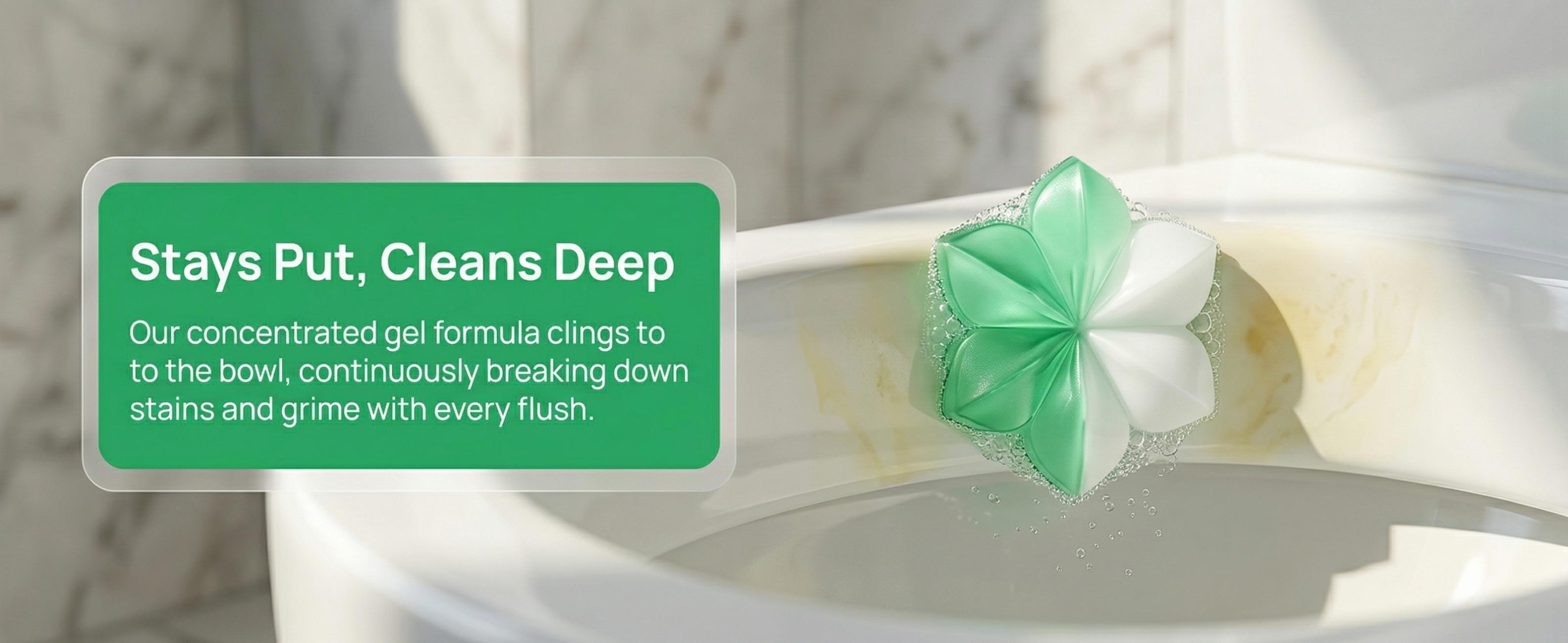 Bloomy Toilet Gel Stamps – Clinging Flower-Shaped Cleaner for Toilet Bowl, Eliminates Odor & Bacteria with Fresh Scent, Long-Lasting Lavender – 3Pcs