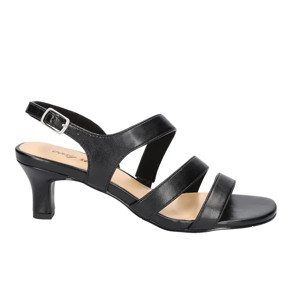 Easy Street Womens Como Slingback Dress Sandals Low Heel 1-2" - Black
