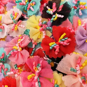 32 Pieces Assorted Dog Hair Bows with Elastic Bands, Multicolor Pet Grooming Accessories, Durable Puppy Bun Bows, Cat - Decorative Pet Headbands, Grooming Supplies