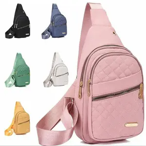 Women's Chest Bag Large Capacity Crossbody Sling Bag with Adjustable Strap Casual Chest Pack for Hiking Camping Outdoor Adventures Multiple Zipper Compartments Machine Washable Camping Gear Nylon Compact