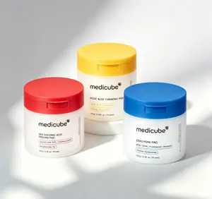 Medicube Full Exfoliation Skincare Set 3 Jars Peel Toner Pads Zero Pore Minimizing, Kojic Acid Brightening, Red Succinic Acid Breakout Care Complete AHA BHA Treatment For Troubled Skin 70 Sheets Per Jar