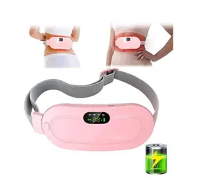 Rechargeable Wireless Heating & Vibration Waist Belt – 3 Temperature Levels, 4 Massage Modes, Heating Pad