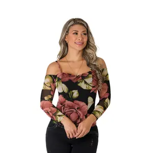 Blusa Floral Con Tiras En Hombros 2B5169B
