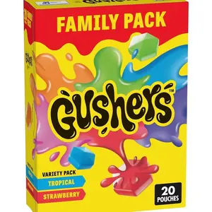 Gushers Fruit Flavored Snacks, Tropical and Strawberry Flavors, Family Pack, 20 Ct, 16 oz
