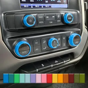 For Chevy Silverado - Knob Press-Fit Covers 2014-2019 | 5-Knob Set Choose Your Color! Precision Fit For a Snug Fit That Stays In Place With No Tape or Adhesive. Made with High Quality Materials That Won't Warp or Fade! Made In The USA
