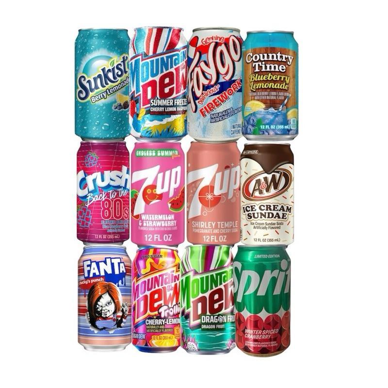8 Pack Variety Soda Bundle Assorted Soft Drinks 12 oz Cans Featuring ...