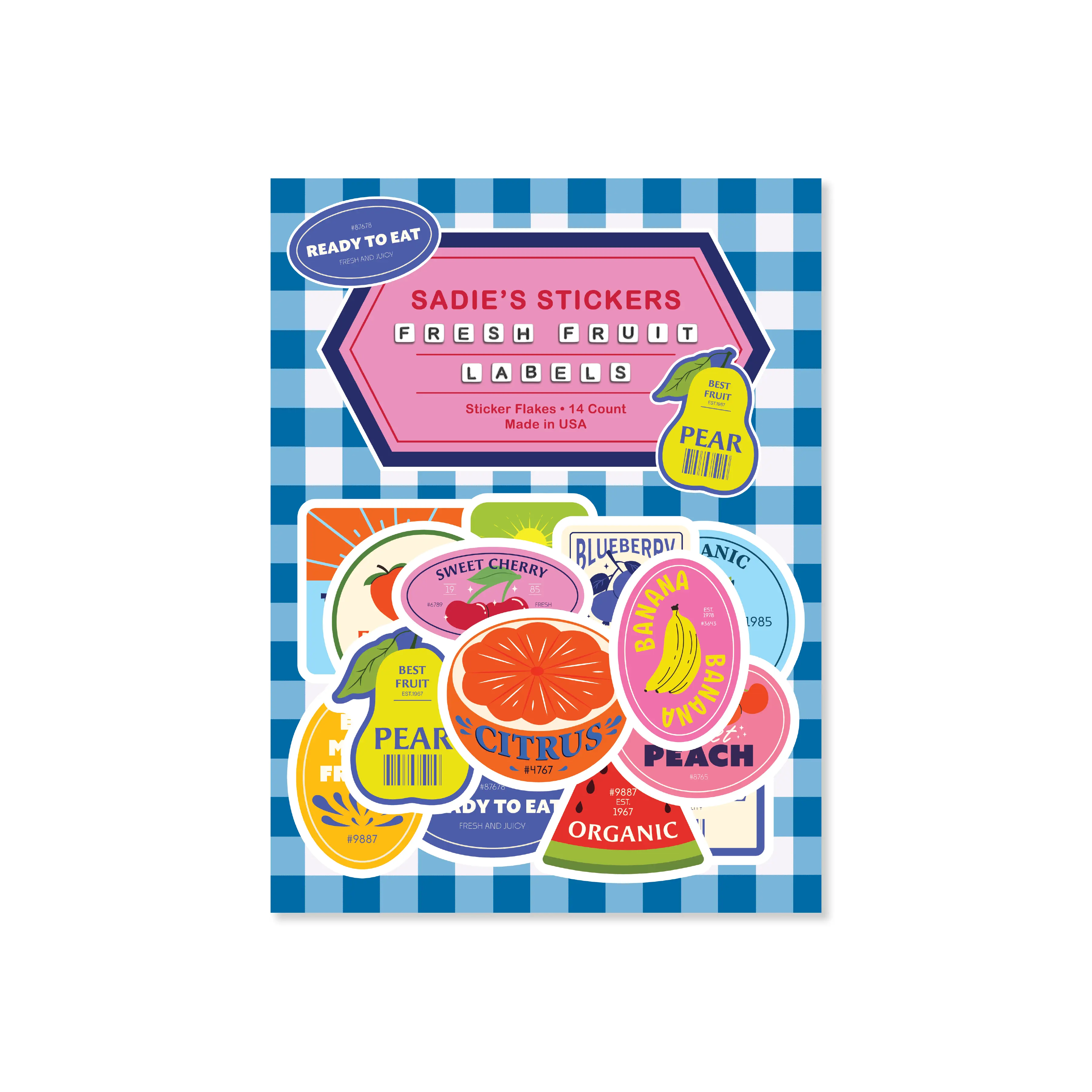Sticker Flakes • Fresh Fruit Labels • Sticker Confetti, Waterproof Glossy Vinyl Stickers