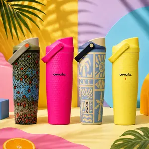 Owala FreeSip Summer Collection Water Bottle – Garden Party 30oz, Zalea 13, Pink Ribbon & Sporty Leakproof Insulated Bottle