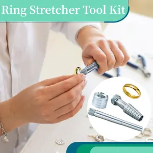 Ring Stretcher Tool Kit–Ring Resizer for Gold,Silver,and Other Soft Metals,Durable and Portable with Mandrel and Expander Rod,Easy-to-Use Sizing Tool for Jewelry at Home or Professional Use,DIY Hand Tools Kits,home tool