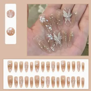 Butterfly Nail Art Stickers, Removable Square Short Nails, Pearl Wrap Design, Single Pack, Financial Quality, No Ca Prop 65 Re