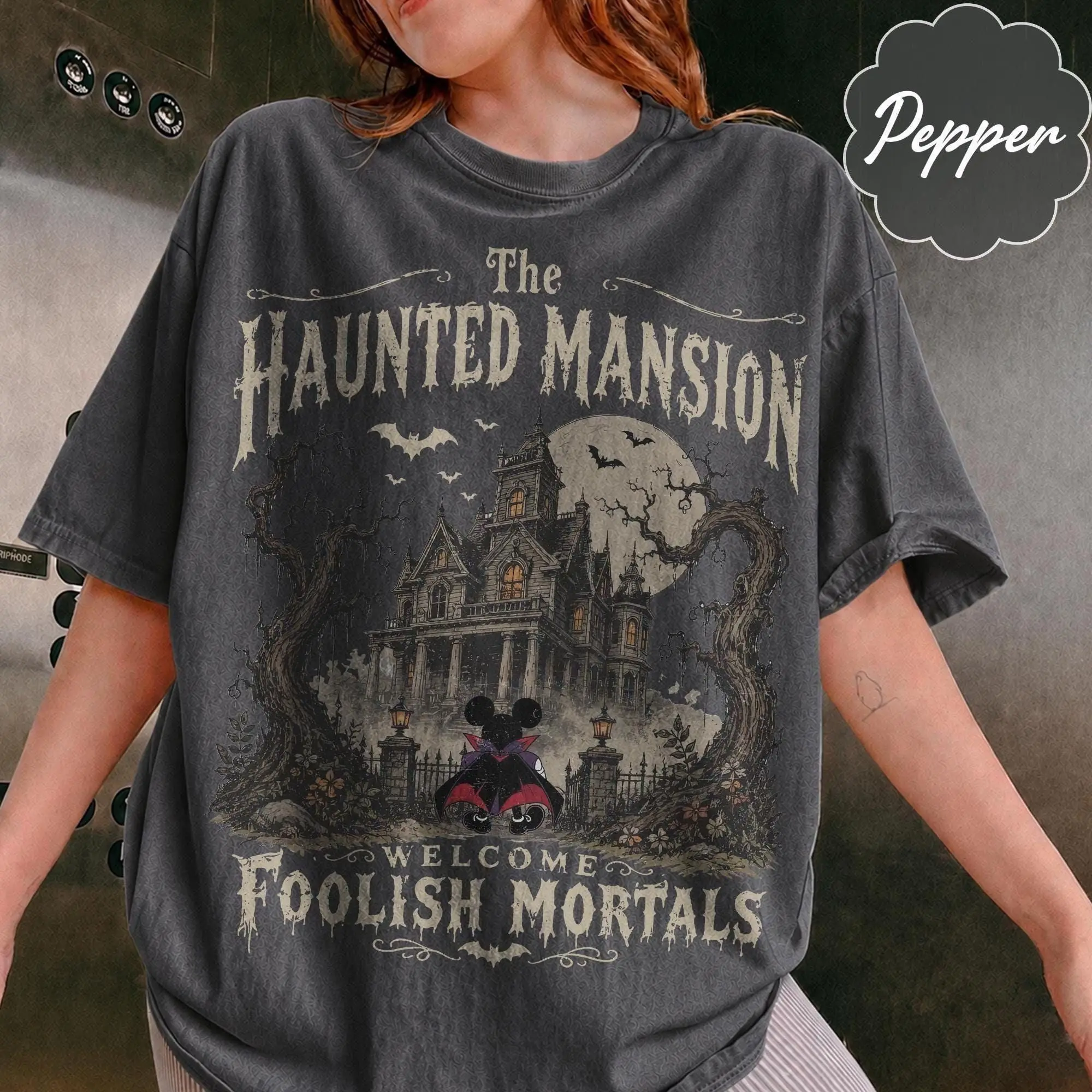 Comfort Colors_Retro WDW Halloween Haunted Mansion Shirt, WDW Halloween Shirt, Mic's Not So Scary Halloween Party, WDW Halloween Tee
