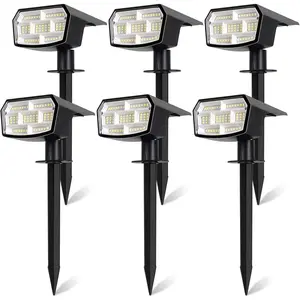 6-Pack Solar Spot Lights Outdoor, 59 LED Solar Lights Outdoor , Outdoor Solar Lights for Yard with 3 Lighting Modes, Solar Landscape Spotlights for Garden Pathway Driveway Walkway