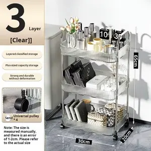 Light Luxury Storage Rack Trolley 3 Layers Transparent Acrylic Rolling Cart Transparent Acrylic Trolley Storage Rack Snacks Bookshelf, Tattoo tattoo trolley Organiser Plastic Decorative Room Sofa Stainless Steel Tool three  tier  rolling  cart