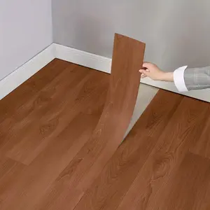 30pcs Glossy Durable PVC Material Self-Adhesive Wood Grain Floor Stickers, Durable Waterproof Oilproof Flooring Patchwork, Universal Home Use