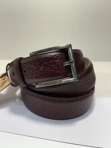 genuine leather belt men Burgundy