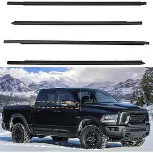 Weatherstrip Window Moulding Trim Seal Belt Kit Compatible with  Ram 1500 2500 3500 4500 5500 Crew Cab 2009-2023, Weather Stripping Replace#55112376AH 55112377AH 55372138AH 55372139AH (4PCS)