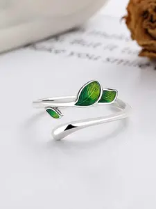 Vintage Leaf Design Cuff Ring, Adjustable Open Ring, Fashion Jewelry Accessories for Women & Girls, Trendy All-match & Exquisite Jewelry for Birthday Gift, Vintage Promise Rings, Statement Rings