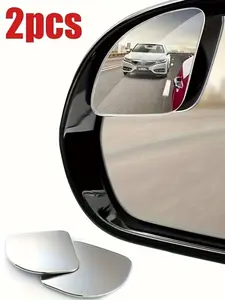 2pc Car Blind Spot Mirrors, HD Glass Convex Mirror, Adjustable Wide Angle Rearview Auxiliary Mirror, Suitable for Suv, Truck, Small Vans, Car Accessories