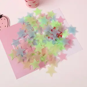 2pcs Glow in the Dark Wall Stars. Assorted 3cm/1.18 Inch Fluorescent Decals.(Random color)