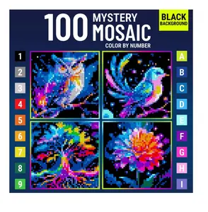 Mystery Mosaic Color by Number for Adults Colorful Quest: A Fun and Creative Coloring Book with Pixel Art Challenges to Reveal Hidden Images for Relaxation