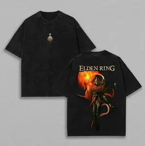 Messmer Elden Ring Retro Limited Vintage Lightweight Washed Tee 100% Premium Cotton Unisex Crew Neck Casual T-Shirt S-5XL - Soft Menswear Streetwear