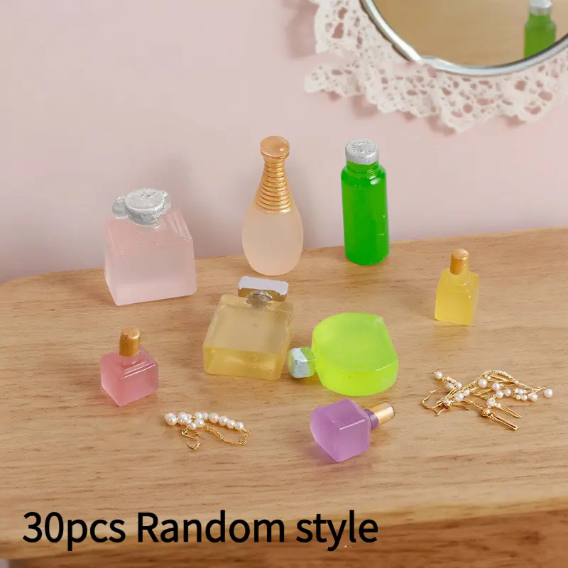 30PCS-Dollhouse Miniature Dressing Table Decoration Scene Perfume Nail Polish Cosmetics Set Doll House Accessory Doll Accessories Toys Doll Accessories Gift