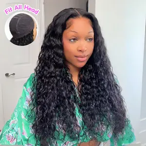 【Fit All Head】UNice Glueless Water Wave Wig with Baby Hair 180% Density Upgrade No Slip 7x5 HD Lace Human Hair Wigs Invisible Knots Put On and Go Beginners Friendly