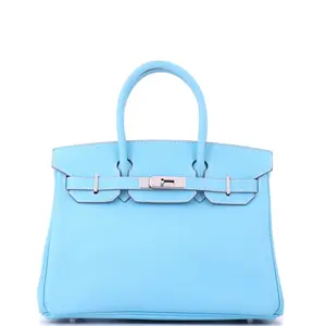 Pre-owned HERMÈS Leather Top Handle Bags Hermes Candy Birkin Bag Epsom 30 by Rebag