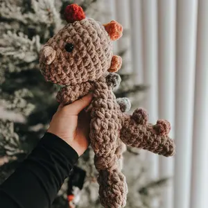 Crochet Handmade Dino Snuggler - Mini Dozer Dino Toy for Kids