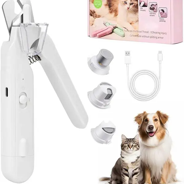 LINKEVAP 2-in-1 Pet Nail Clipper & Grinder Set - Ultra Quiet (Below 45dB) Rechargeable ABS Plastic Paw Trimmer for Dogs & Cats, Suitable for Home, Travel & All Size Pets