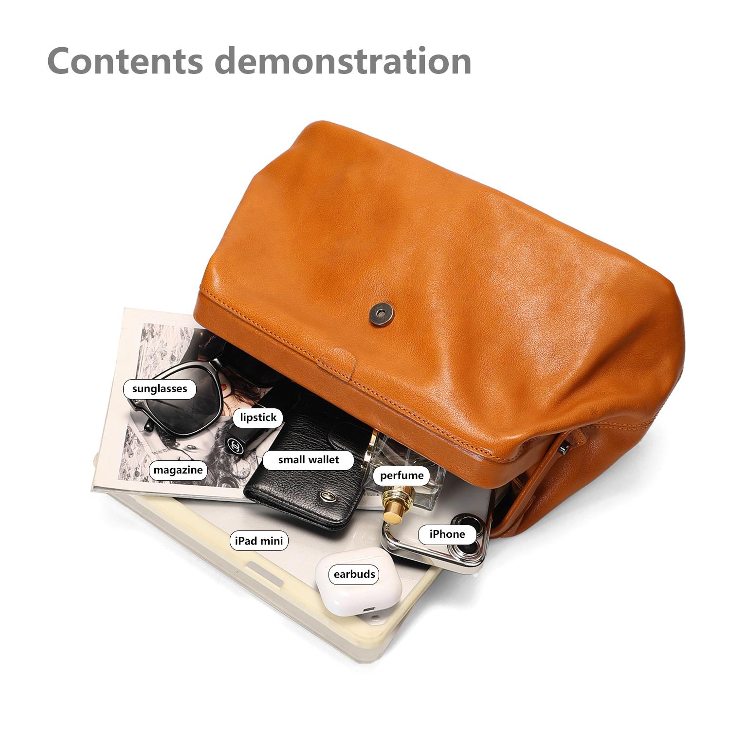 SADI Genuine Leather Women’s Doctor Bag – Shoulder/Crossbody/Handheld, Retro, 2026 New Arrival, Versatile