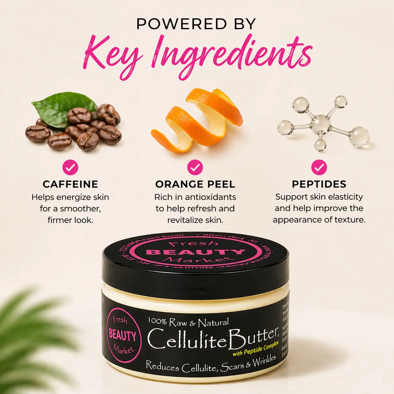 Cellulite Butter by Greensations | Caffeine, Peptides & Orange Peel for Smoother-Looking Skin
